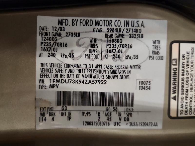 Продаж на аукціоні авто 2004 Ford Explorer, vin: 1FMDU73K94ZA57922, номер лоту: 66077436