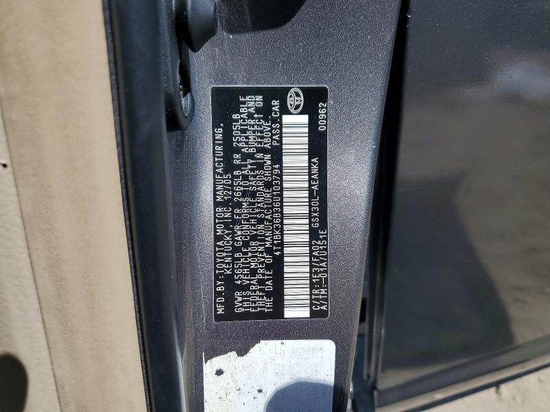 Aukcja sprzedaży 2006 Toyota Avalon, vin: 4T1BK36B36U103794, numer aukcji: 64408576