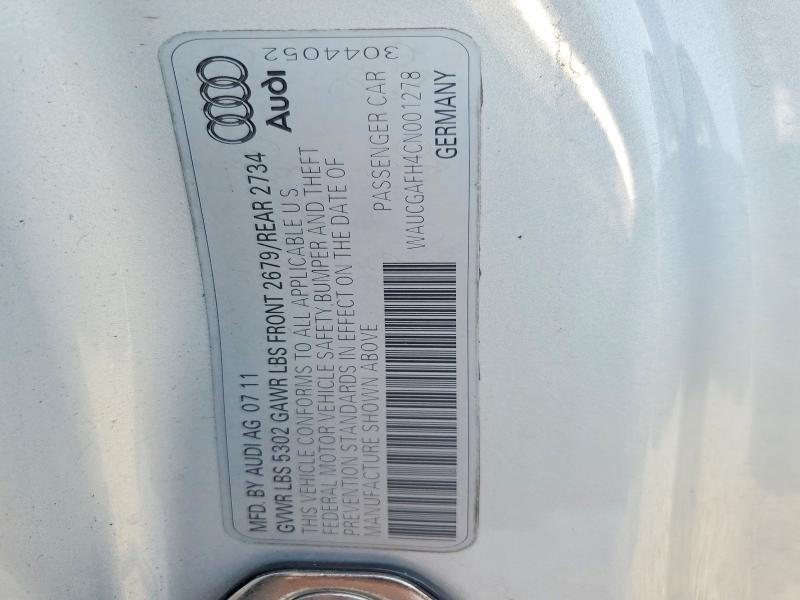 Aukcja sprzedaży 2012 Audi S5, vin: WAUCGAFH4CN001278, numer aukcji: 65101786