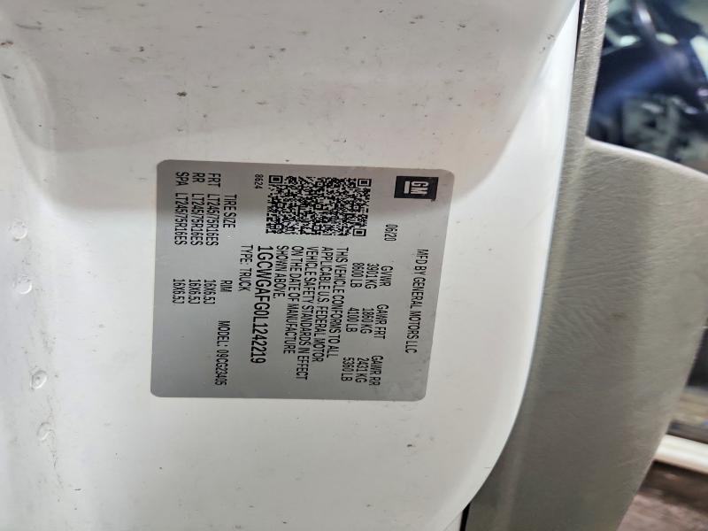 Продажа на аукционе авто 2020 Chevrolet Express G2500, vin: 1GCWGAFG0L1242219, номер лота: 65962956