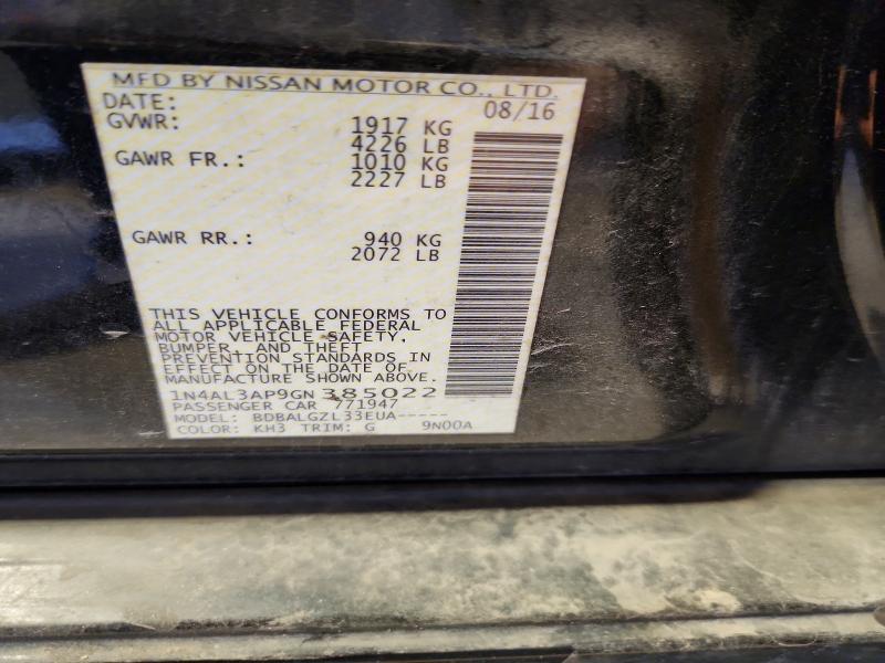 Aukcja sprzedaży 2016 Nissan Altima, vin: 1N4AL3AP9GN385022, numer aukcji: 67016766