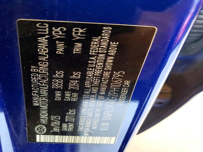 2023 Hyundai Elantra მანქანა იყიდება აუქციონზე, vin: 5NPLS4AG2PH106795, აუქციონის ნომერი: 63549026