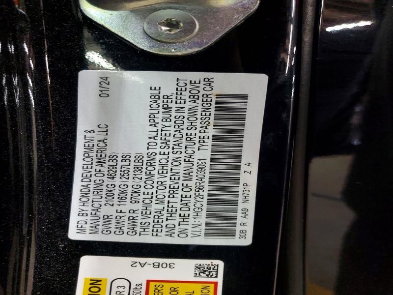 Продаж на аукціоні авто 2024 Honda Accord, vin: 1HGCY2F56RA039091, номер лоту: 66382356