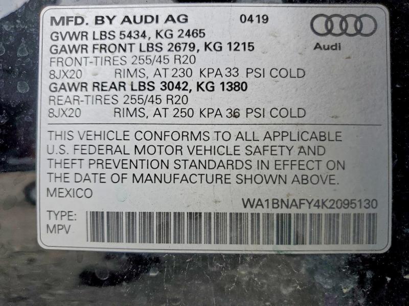 Aukcja sprzedaży 2019 Audi Q5, vin: WA1BNAFY4K2095130, numer aukcji: 64429766