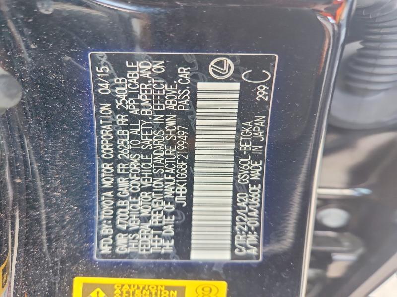 Aukcja sprzedaży 2015 Lexus Es, vin: JTHBK1GG8F2199497, numer aukcji: 64395896