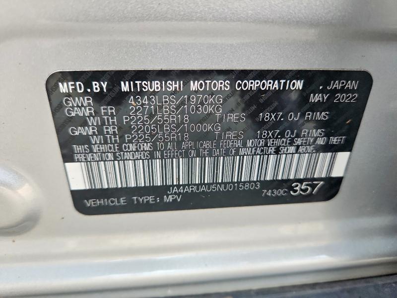 Продажа на аукционе авто 2022 Mitsubishi Outlander Sport, vin: JA4ARUAU5NU015803, номер лота: 64036956