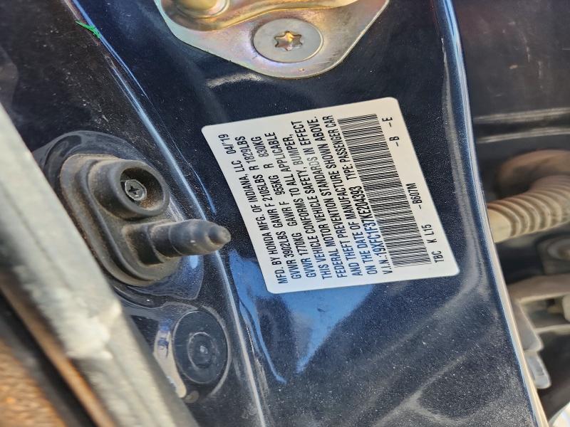 64503476 :رقم المزاد ، 19XFC1F37KE204393 vin ، 2019 Honda Civic مزاد بيع