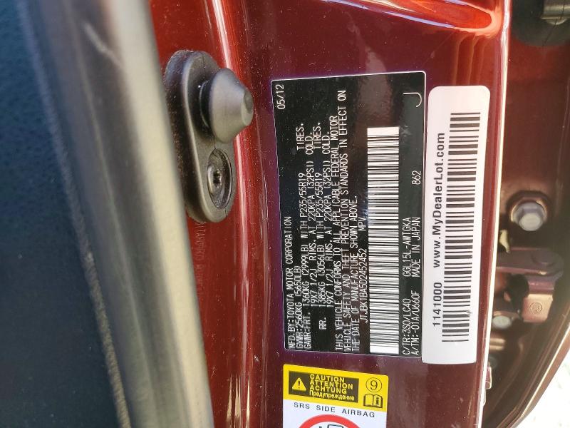 Aukcja sprzedaży 2013 Lexus Rx 350, vin: JTJBK1BA5D2452452, numer aukcji: 65406936