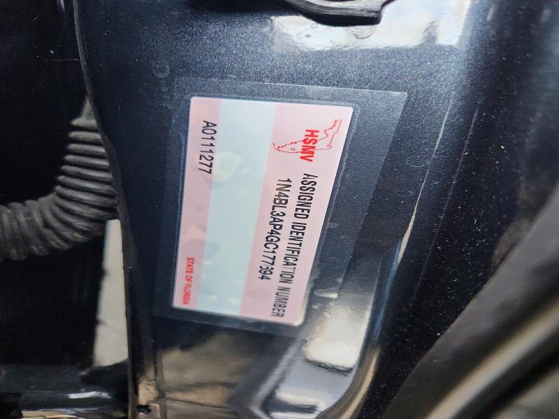 Aukcja sprzedaży 2016 Nissan Altima, vin: 1N4BL3AP4GC177694, numer aukcji: 59468675