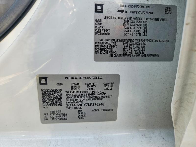 Продажа на аукционе авто 2020 Gmc Sierra, vin: 1GT49WEY7LF276248, номер лота: 64197316
