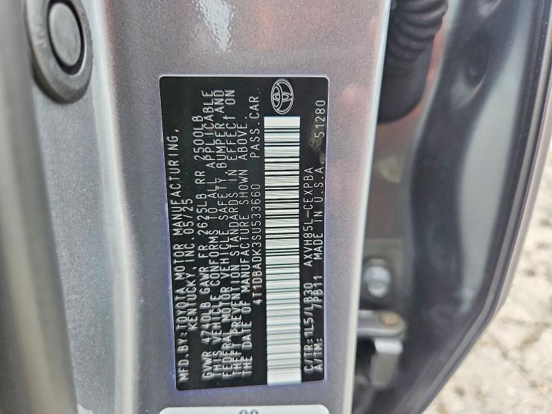 Продаж на аукціоні авто 2025 Toyota Camry, vin: 4T1DBADK3SU533660, номер лоту: 64274746