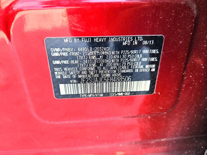 Aukcja sprzedaży 2014 Subaru Forester, vin: JF2SJAJC5EH488506, numer aukcji: 63600366