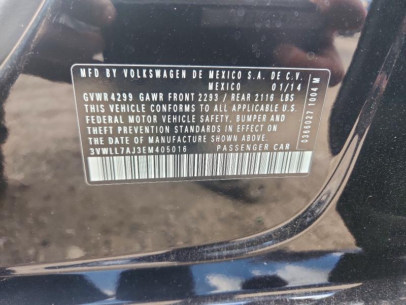 Продажа на аукционе авто 2014 Volkswagen Jetta, vin: 3VWLL7AJ3EM405016, номер лота: 65373266
