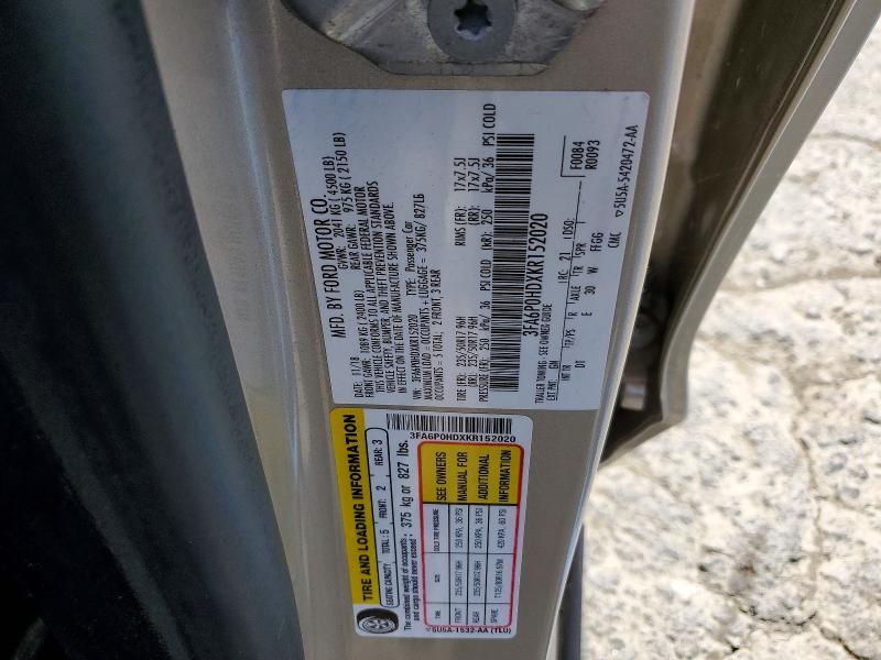 68258696 :رقم المزاد ، 3FA6P0HDXKR152020 vin ، 2019 Ford Fusion مزاد بيع