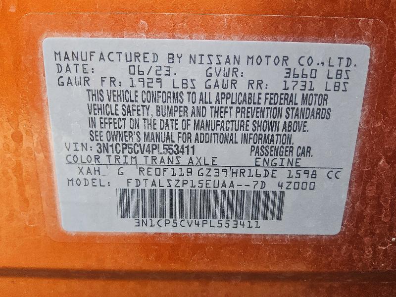 66221466 :رقم المزاد ، 3N1CP5CV4PL553411 vin ، 2023 Nissan Kicks مزاد بيع