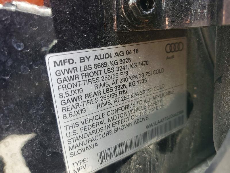 66309536 :رقم المزاد ، WA1LAAF73JD042364 vin ، 2018 Audi Q7 مزاد بيع