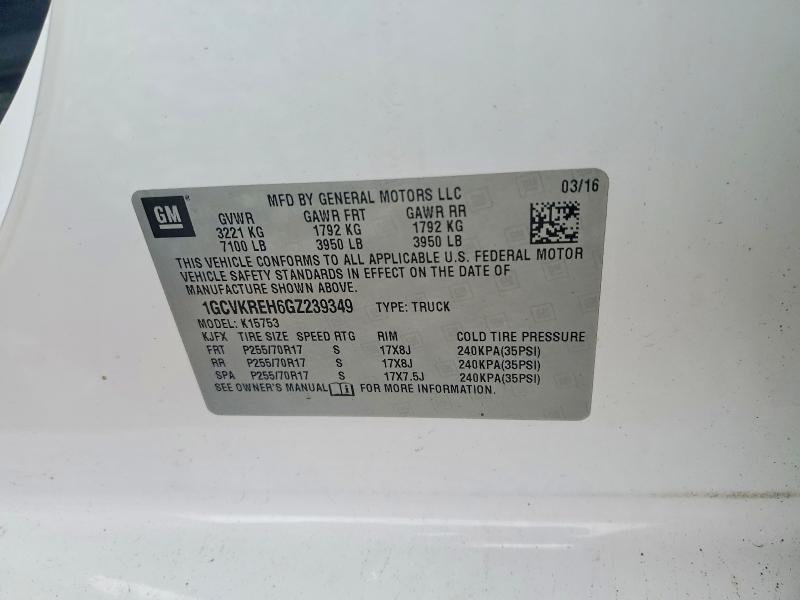 2016 Chevrolet Silverado მანქანა იყიდება აუქციონზე, vin: 1GCVKREH6GZ239349, აუქციონის ნომერი: 66134916