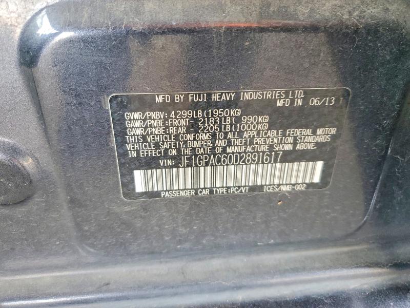 Продаж на аукціоні авто 2013 Subaru Impreza, vin: JF1GPAC60D2891617, номер лоту: 63699566