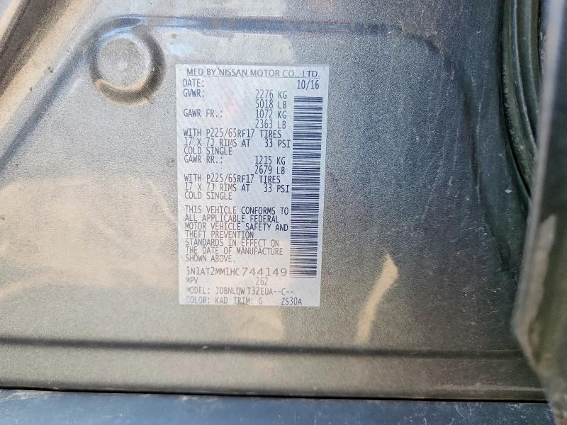 64293426 :رقم المزاد ، 5N1AT2MM1HC744149 vin ، 2017 Nissan Rogue مزاد بيع