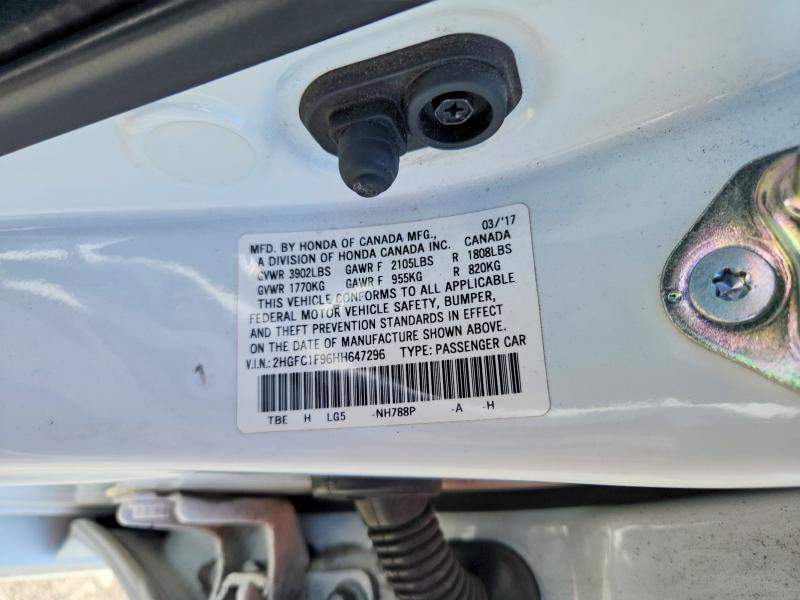Aukcja sprzedaży 2017 Honda Civic, vin: 2HGFC1F96HH647296, numer aukcji: 66599086