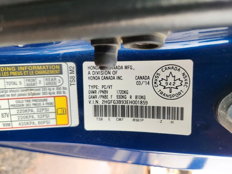 Продажа на аукционе авто 2014 Honda Civic, vin: 2HGFG3B93EH001859, номер лота: 64204096