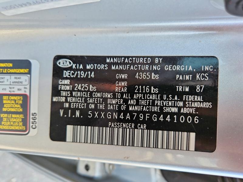 63593206 :رقم المزاد ، 5XXGN4A79FG441006 vin ، 2015 Kia Optima مزاد بيع