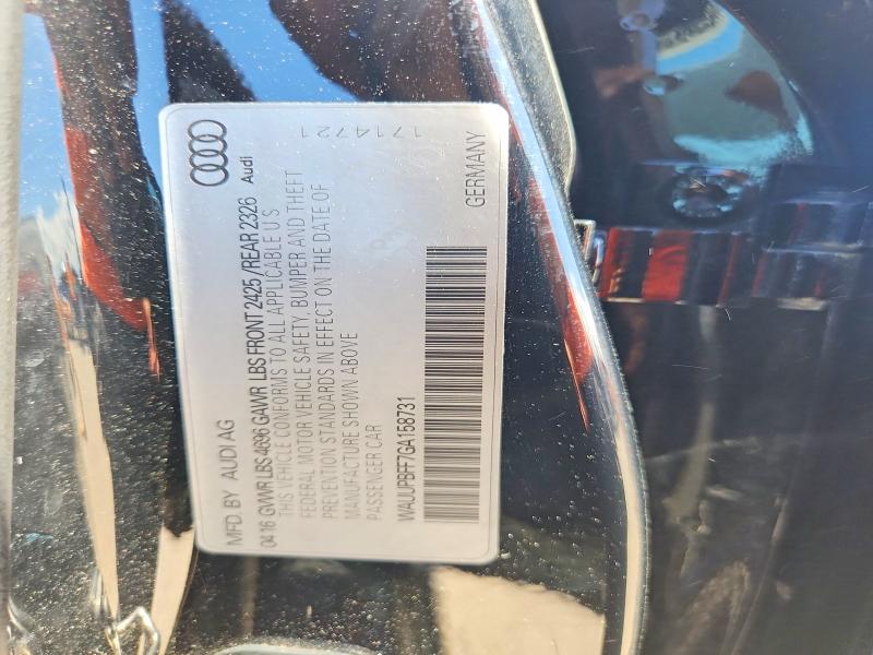 2016 Audi A3 მანქანა იყიდება აუქციონზე, vin: WAUUPBFF7GA158731, აუქციონის ნომერი: 64452846