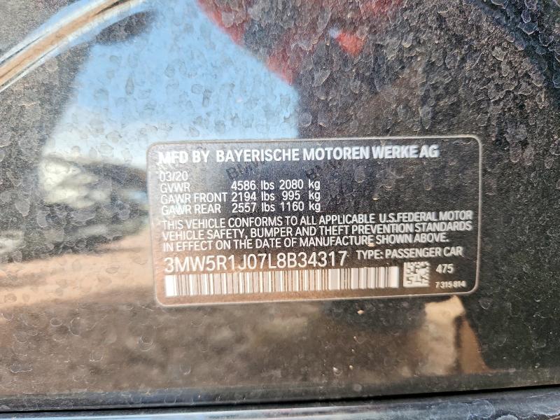 Продаж на аукціоні авто 2020 Bmw 330i, vin: 3MW5R1J07L8B34317, номер лоту: 66121616