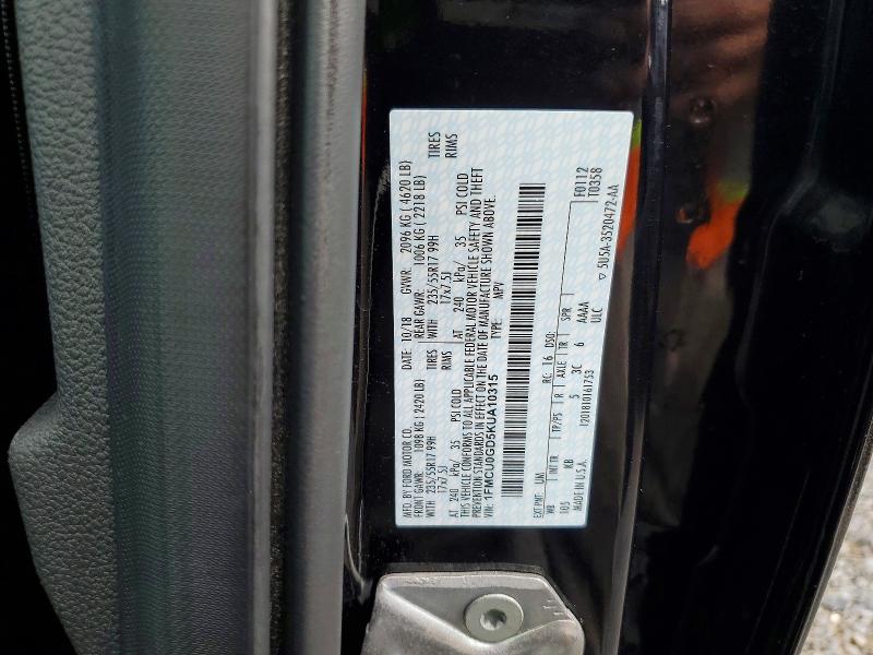 64790856 :رقم المزاد ، 1FMCU0GD5KUA10315 vin ، 2019 Ford Escape مزاد بيع