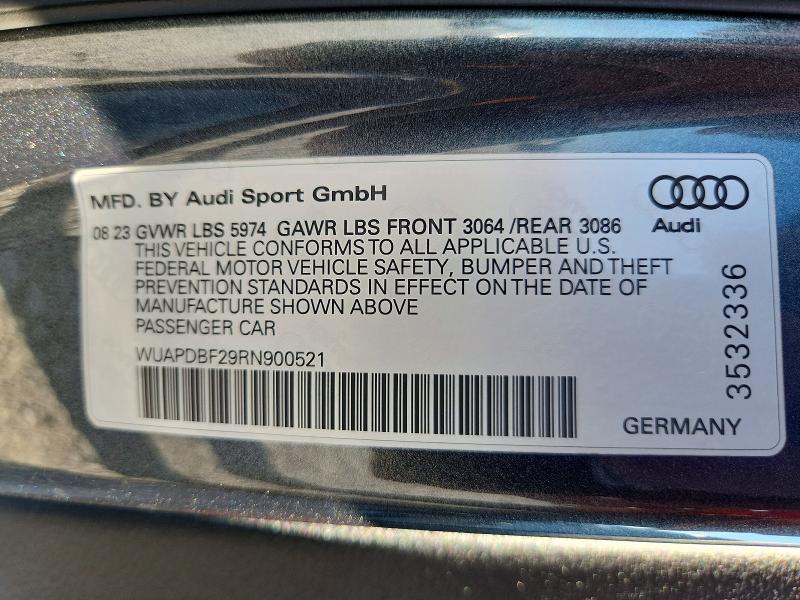 Продаж на аукціоні авто 2024 Audi Rs7, vin: WUAPDBF29RN900521, номер лоту: 66968946
