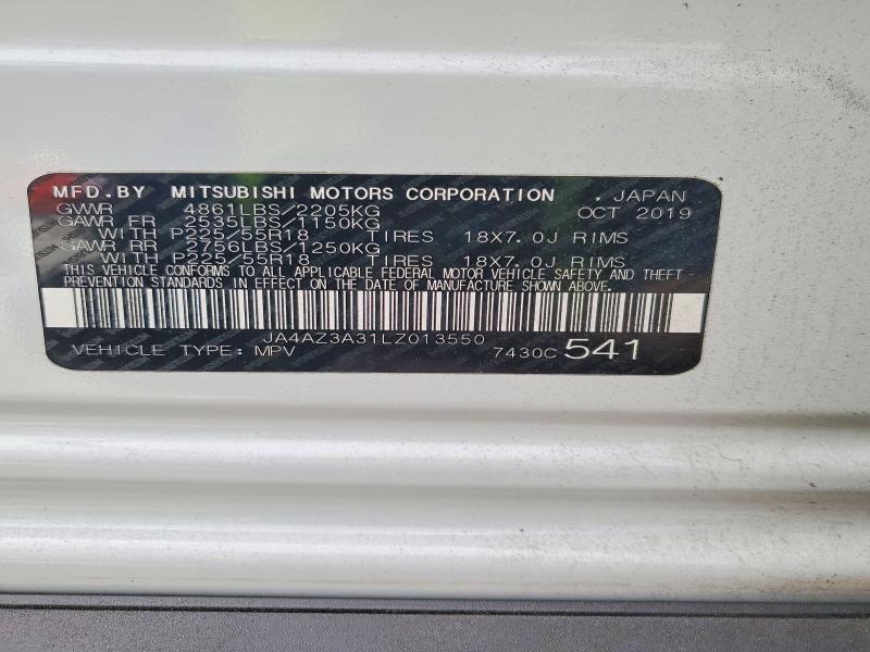 Продажа на аукционе авто 2020 Mitsubishi Outlander, vin: JA4AZ3A31LZ013550, номер лота: 64103416