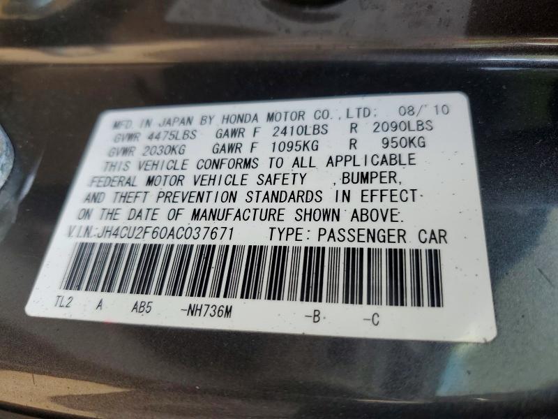 66710556 :رقم المزاد ، JH4CU2F60AC037671 vin ، 2010 Acura Tsx مزاد بيع