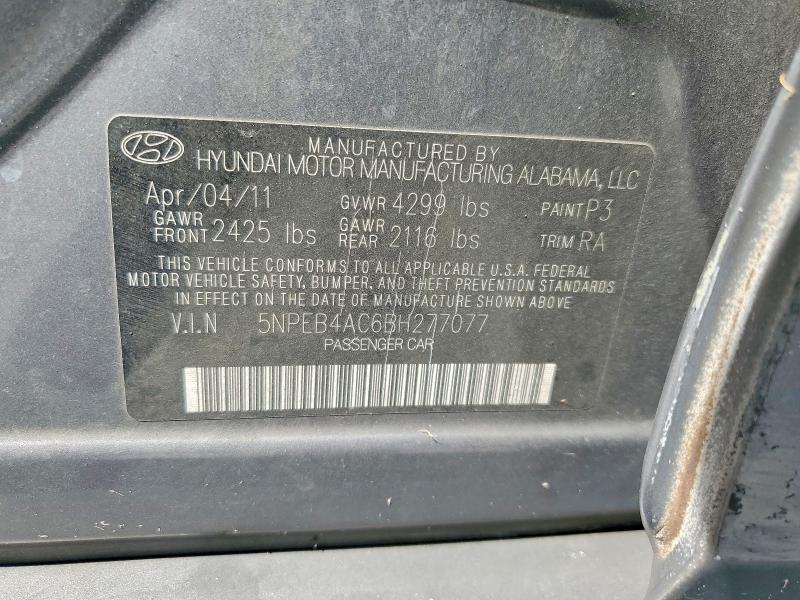 Продаж на аукціоні авто 2011 Hyundai Sonata, vin: 5NPEB4AC6BH277077, номер лоту: 64649676