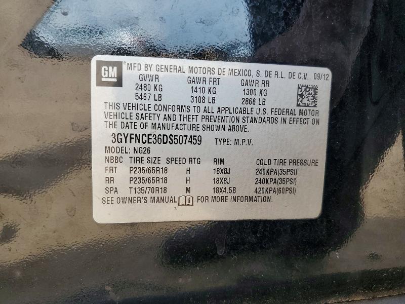 2013 Cadillac Srx მანქანა იყიდება აუქციონზე, vin: 3GYFNCE36DS507459, აუქციონის ნომერი: 66417596