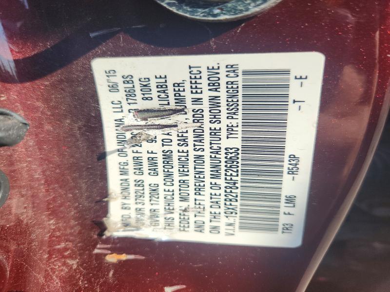 Aukcja sprzedaży 2015 Honda Civic, vin: 19XFB2F84FE269633, numer aukcji: 64897316