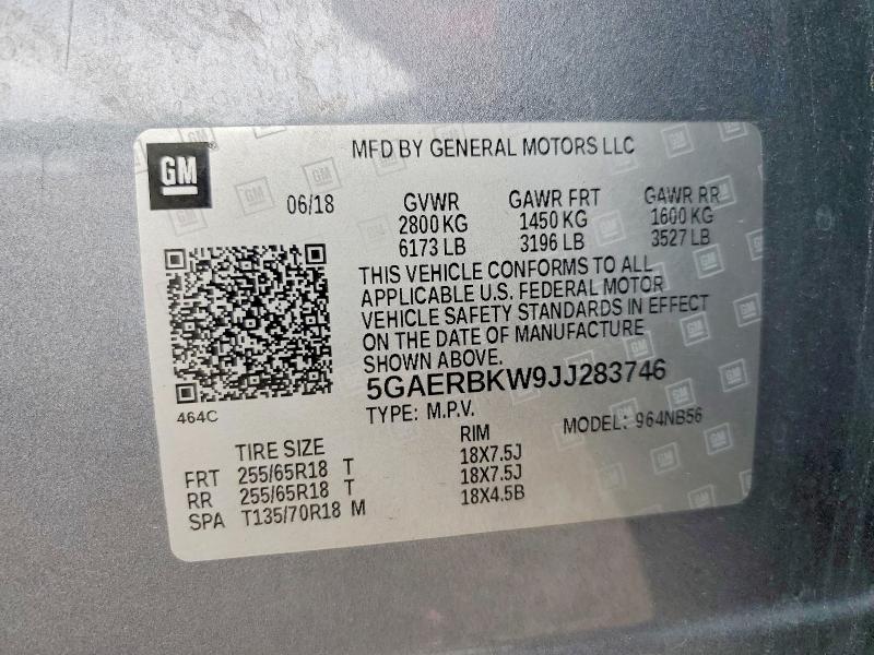 Aukcja sprzedaży 2018 Buick Enclave, vin: 5GAERBKW9JJ283746, numer aukcji: 63883466
