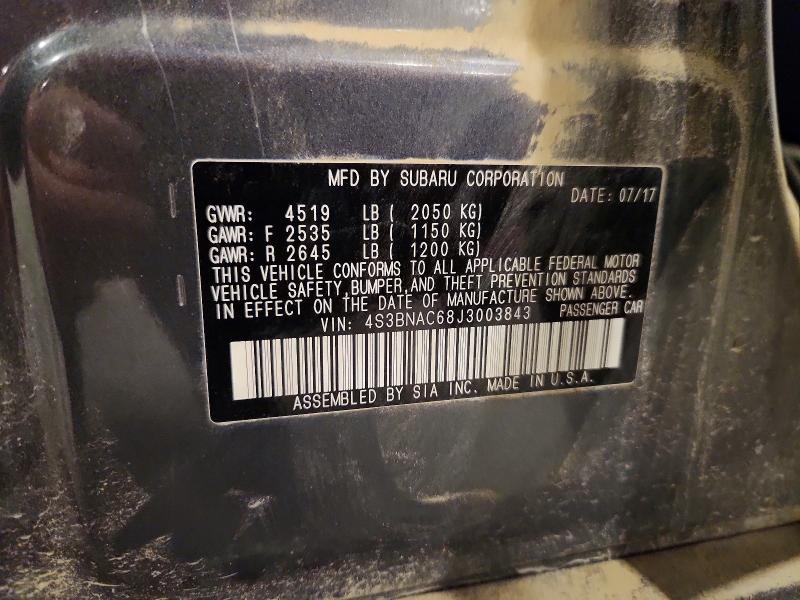 66634786 :رقم المزاد ، 4S3BNAC68J3003843 vin ، 2018 Subaru Legacy مزاد بيع