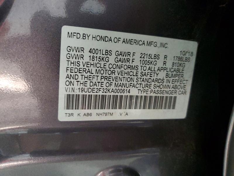 66016736 :رقم المزاد ، 19UDE2F32KA000614 vin ، 2019 Acura Ilx مزاد بيع