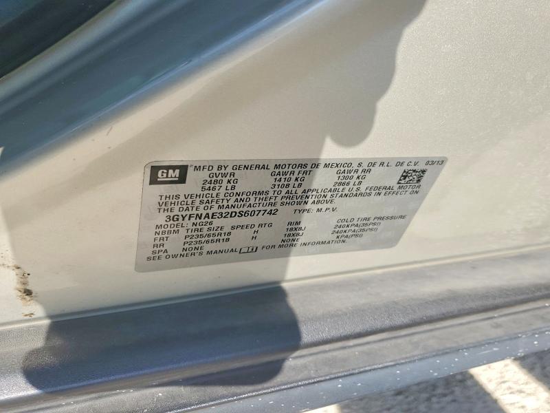 2013 Cadillac Srx მანქანა იყიდება აუქციონზე, vin: 3GYFNAE32DS607742, აუქციონის ნომერი: 65818326