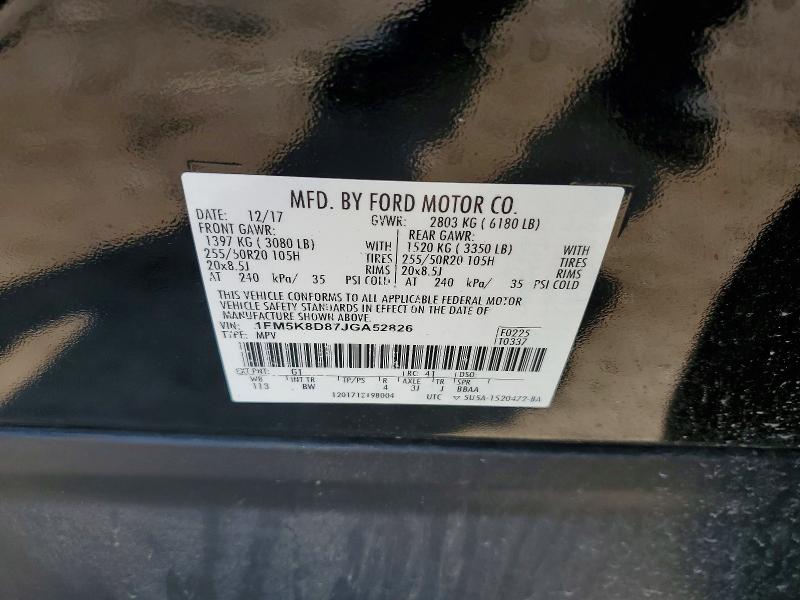 Продажа на аукционе авто 2018 Ford Explorer, vin: 1FM5K8D87JGA52826, номер лота: 63924956