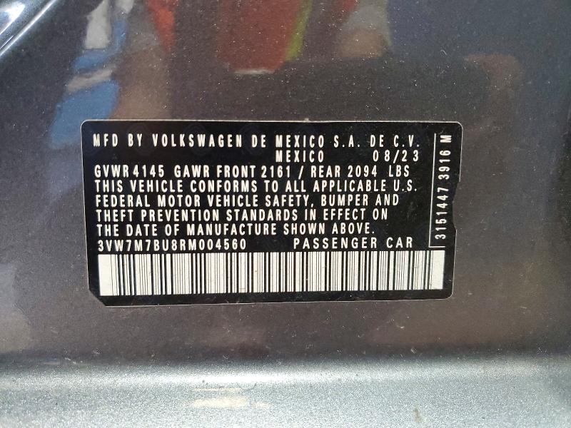 Продаж на аукціоні авто 2024 Volkswagen Jetta, vin: 3VW7M7BU8RM004560, номер лоту: 64062566