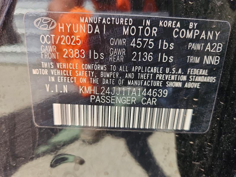 64132656 :رقم المزاد ، KMHL24JJ1TA144639 vin ، 2026 Hyundai Sonata Hybrid مزاد بيع