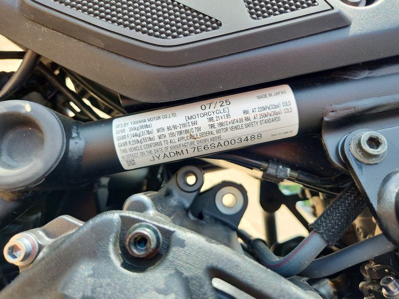 65115026 :رقم المزاد ، JYADM17E6SA003488 vin ، 2025 Yamaha Xtz690 مزاد بيع