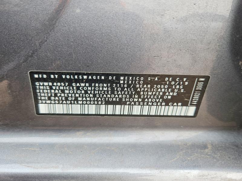 Aukcja sprzedaży 2020 Volkswagen Golf, vin: 3VWG57AU1LM000582, numer aukcji: 65119326