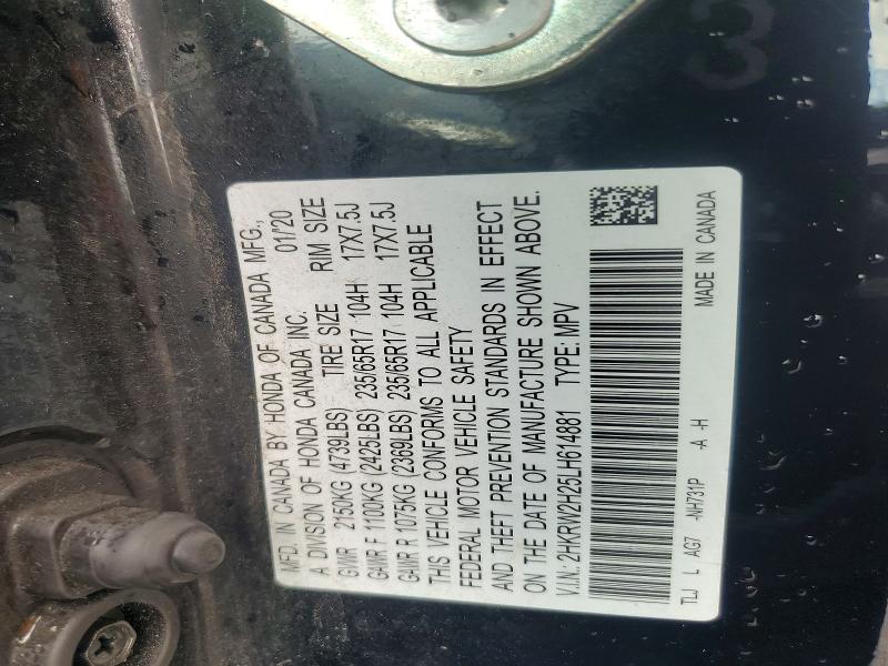 2020 Honda Cr-v მანქანა იყიდება აუქციონზე, vin: 2HKRW2H25LH614881, აუქციონის ნომერი: 65418166