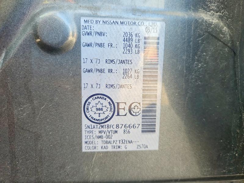 Aukcja sprzedaży 2015 Nissan Rogue, vin: 5N1AT2MT8FC876667, numer aukcji: 64899996