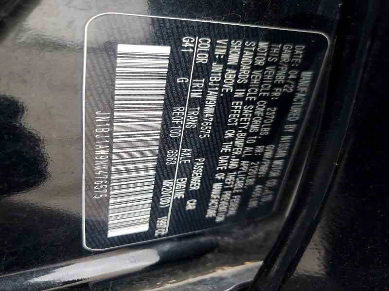 2022 Nissan Rogue Sport მანქანა იყიდება აუქციონზე, vin: JN1BJ1AW9NW476575, აუქციონის ნომერი: 66772006