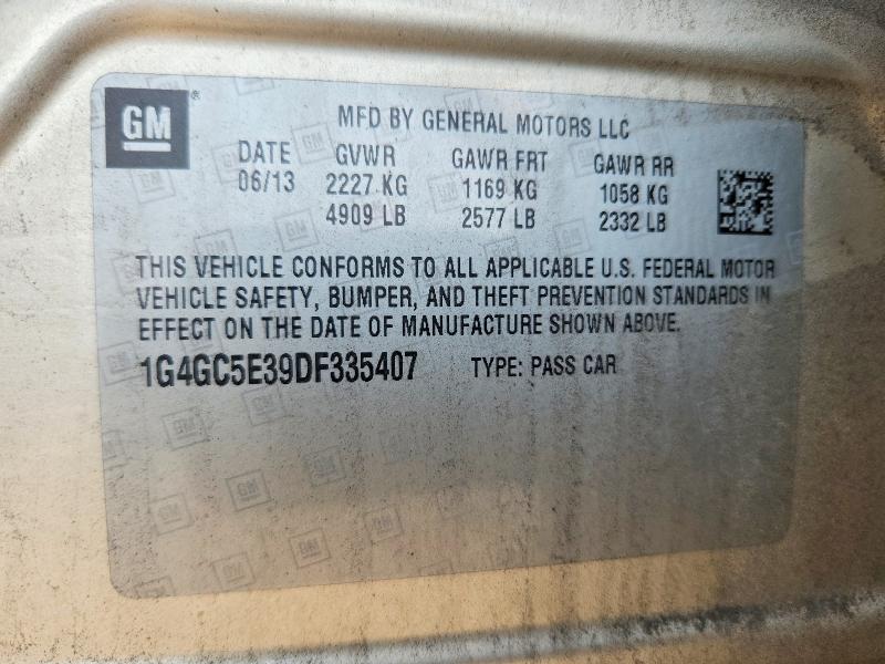 Продаж на аукціоні авто 2013 Buick Lacrosse, vin: 1G4GC5E39DF335407, номер лоту: 64840016