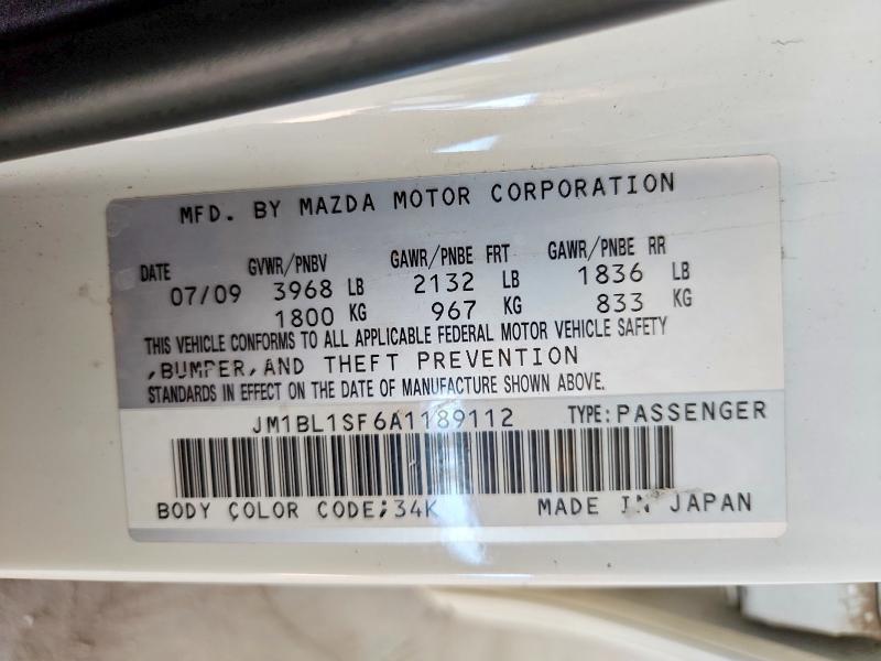 Aukcja sprzedaży 2010 Mazda 3, vin: JM1BL1SF6A1189112, numer aukcji: 65023806