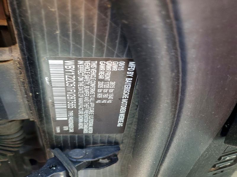 Продажа на аукционе авто 2015 Bmw I3, vin: WBY1Z2C51FV287565, номер лота: 64488216